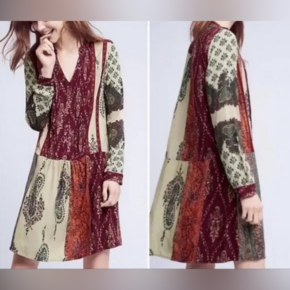 Anthropologie Tiny Bohemian Patchwork Long Sleeve Dress - Multicolor - Picture 2 of 6